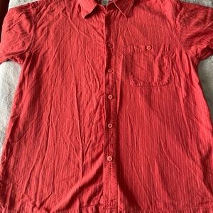 Chereskin Red Casual Shirt XL washable linen blend